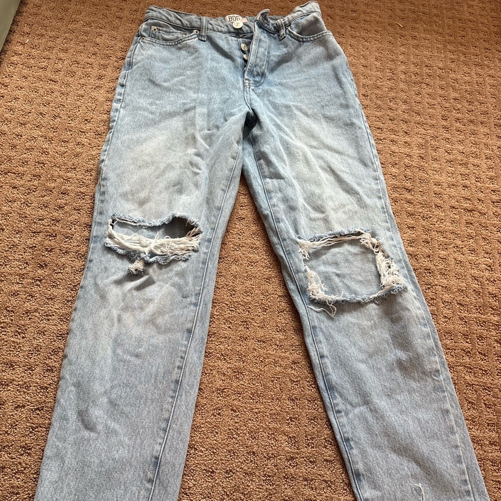 Women's Light Blue Straight Leg Jeans